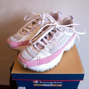 Pink & white Champion athletic shoes